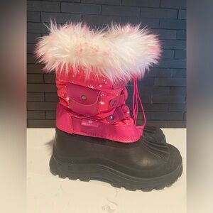 Dream Pairs Pink and White Winter Boots Little Girls 12